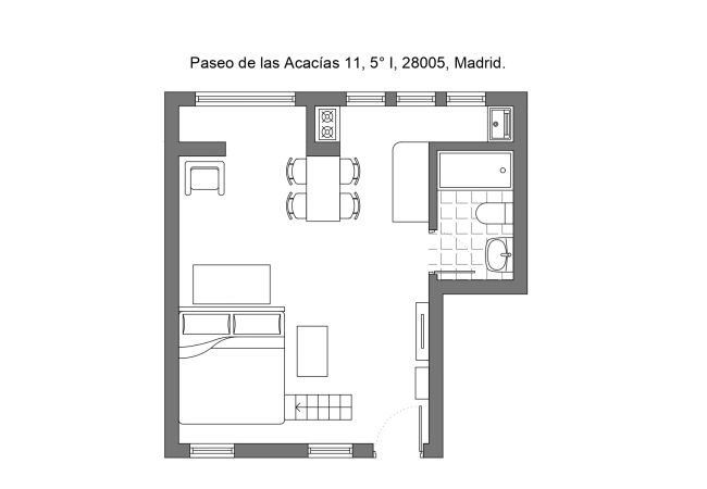 Studio in Madrid - M (ACA11) ESTUDIO 4 PAX